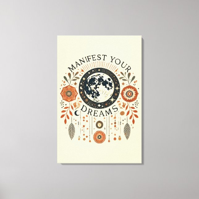 Sträckat Kanvastryck - Visa dina drömmar (Framsida)