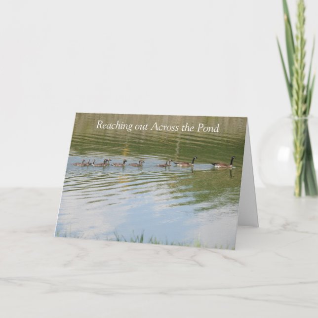 Sträcker ut handen över dammen för att säga Tänker Kort (Framsida)