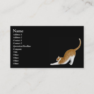 Sträckning av den orange tabby kattvisitkorten visitkort