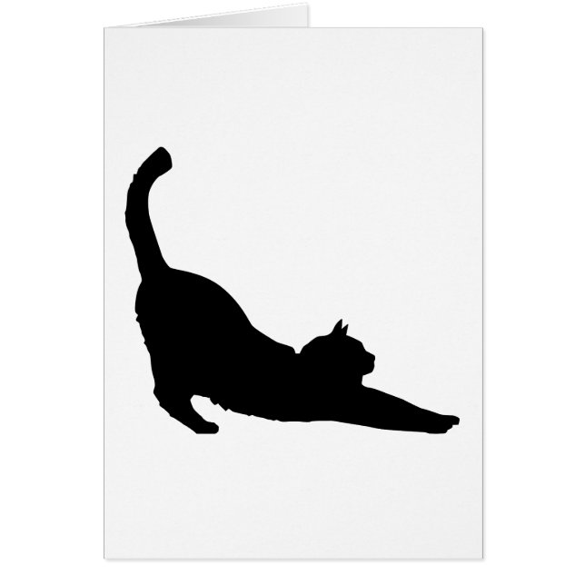 Sträckning av den svart kattsilhouetten hälsningskort (Framsidan)