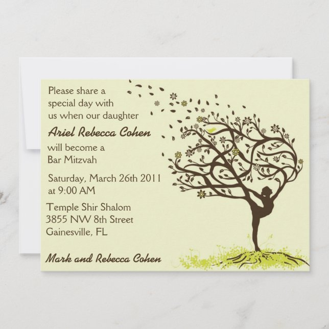 Sträckning av min Limbspub Mitzvah Inbjudningar (Framsida)