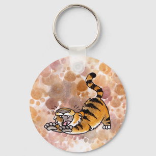 Sträckning av tigern Keychain Nyckelring