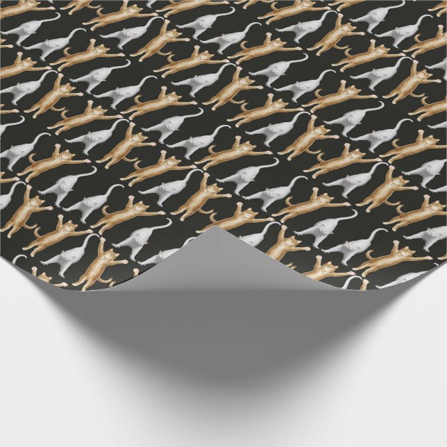 Sträckning av Yogakatter som slår in papper Presentpapper (Hörn)