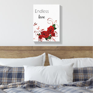Sträckt Canvastryck Endless Love Röda Rosor