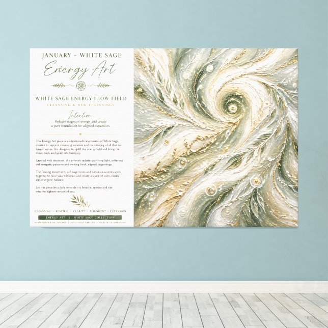 Sträckt Canvastryck Januari — White Sage Energy (Insitu (trägolv))