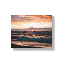 Sträckt duk med bild på strand vågor