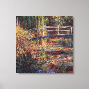 Sträckt kanvastryck för MONET-näckrosdamm ro