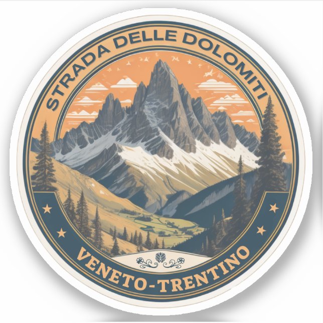 Strada statale 48 delle Dolomiti Klistermärken (Framsida)