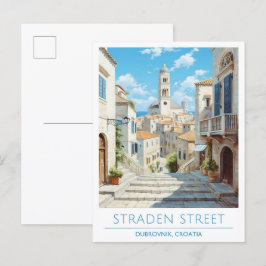 Straden Street Dubrovnik Kroatien Resa Vykort