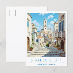 Straden Street Dubrovnik Kroatien Resa Vykort