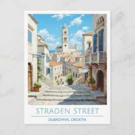 Straden Street Dubrovnik Kroatien Resa Vykort