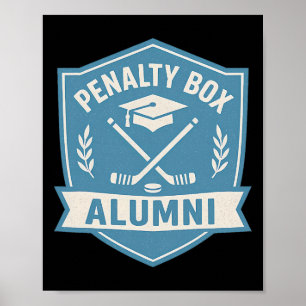 Straffbox Alumn Funny Hockeyspelare Citat Retro Poster