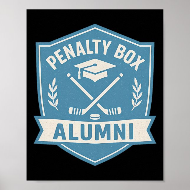 Straffbox Alumn Funny Hockeyspelare Citat Retro Poster (Framsidan)