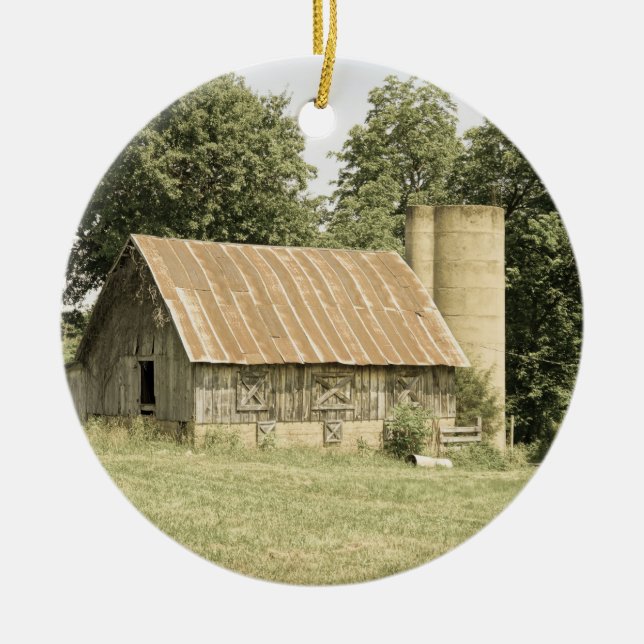 Strafford Mo Barn Antique Julgransprydnad Keramik (Framsidan)