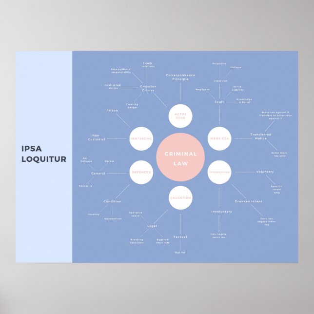 Straffrättsliga grundkoncept Revision Mind-Karta Poster (Framsidan)