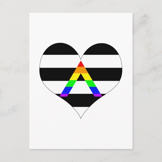 Straight Ally Heart Vykort (Framsida)