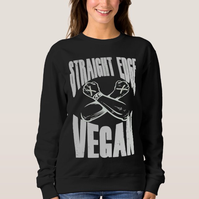 Straight Edge Vegan Anti Drug Punk T Shirt (Framsida)