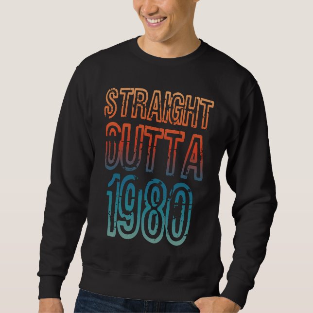 Straight Outta 1980 Lång Ärmad Tröja (Framsida)