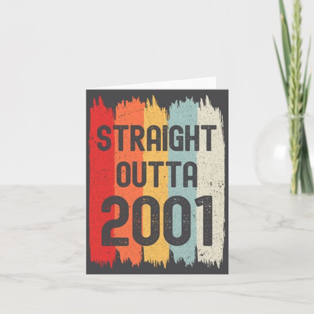Straight Outta 2001 Funny Retro Birthday Awesome S Kort (Framsida)