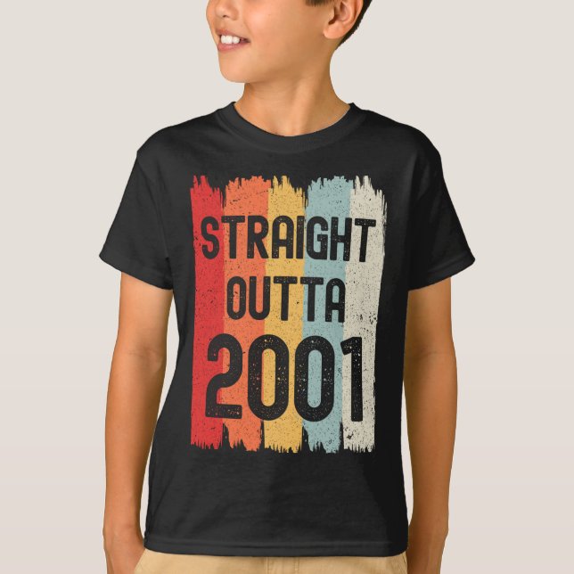 Straight Outta 2001 Funny Retro Birthday Awesome S T Shirt (Framsida)