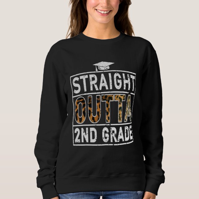 Straight Outta 2nd Grade T-shirt Leopard Lover Kid (Framsida)