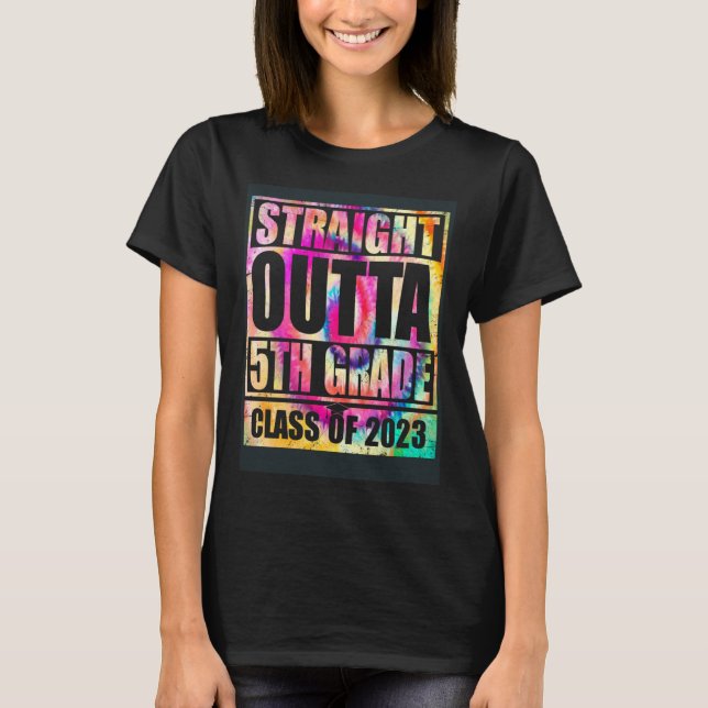 Straight Outta 5th Grade Great Graduation   1 T Shirt (Framsida)