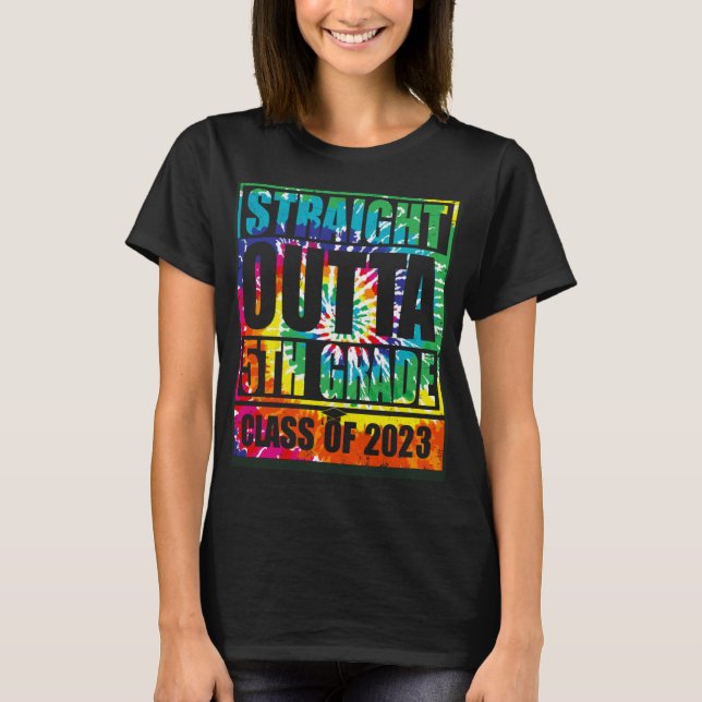 Straight Outta 5th Grade Great Graduation   2 T Shirt (Framsida)