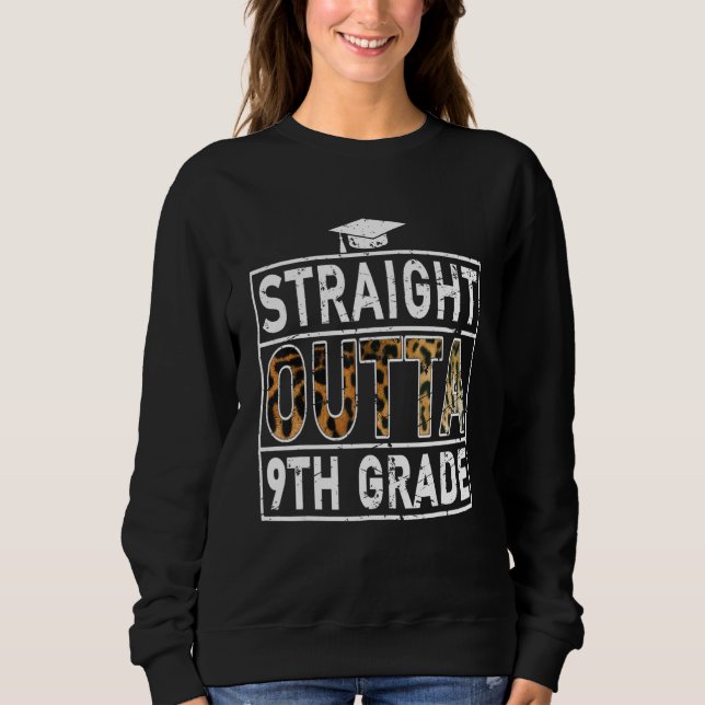Straight Outta 9Th Grade T-shirt Leopard Lover Kid (Framsida)