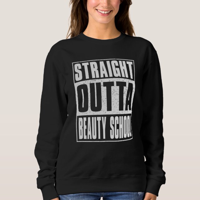 Straight Outta Beauty School Kids Girls Boys Gradu T Shirt (Framsida)