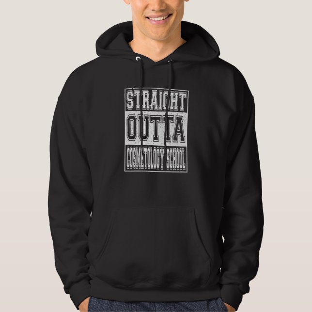 Straight Outta Cosmetology School Graduation Kids  Hoodie (Framsida)