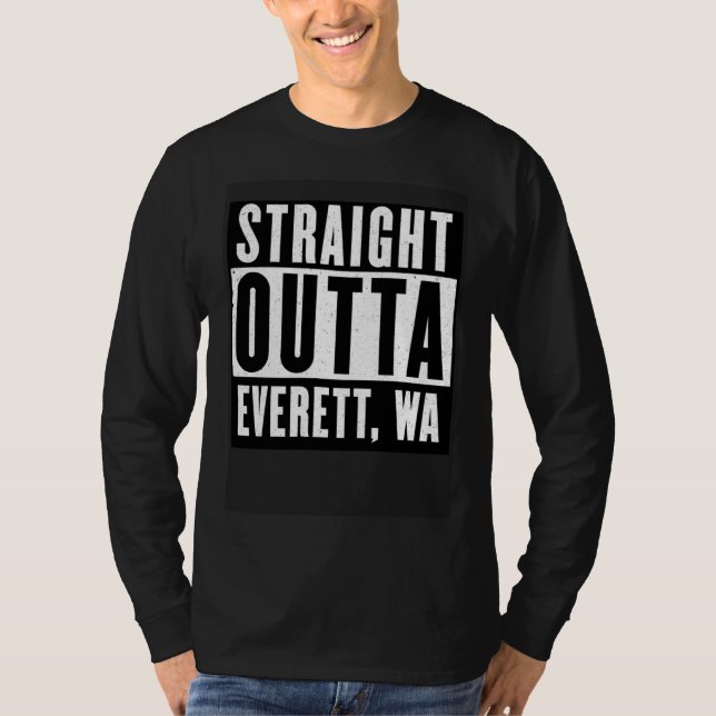 Straight Outta EVERETT  WASHINGTON Home T Shirt (Framsida)
