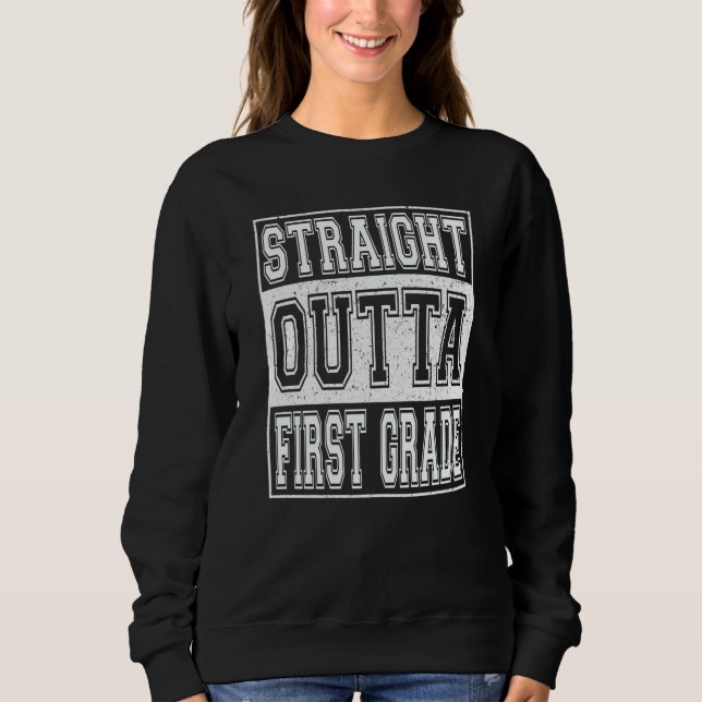Straight Outta First Grade Graduation Girls Boys 1 T Shirt (Framsida)