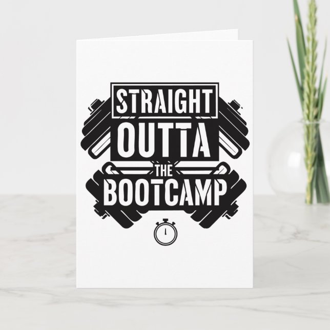 Straight Outta Fitness gym Workout  Kort (Framsida)