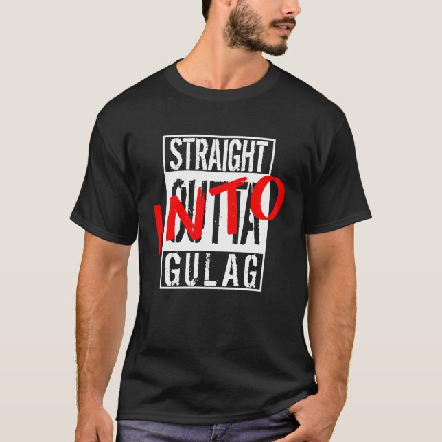 Straight Outta Gulag Warzone Duty Call Gamer T Shirt (Framsida)