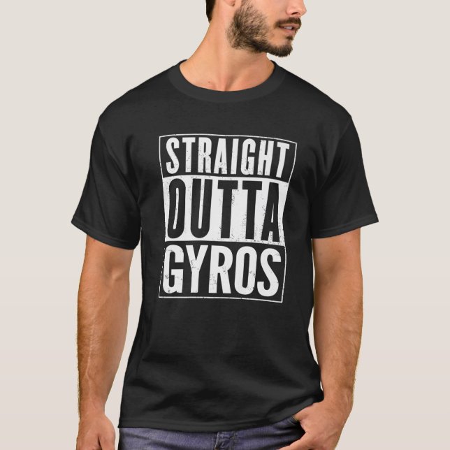 Straight Outta Gyros Vintage Distressed Funny T Shirt (Framsida)