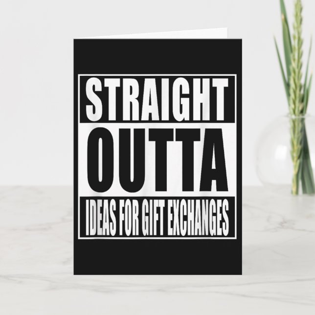 Straight Outta Ideas For Gift Exchanges Shirt Whit Kort (Framsida)