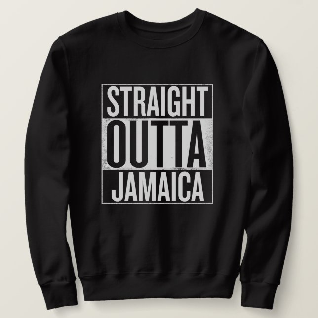 Straight outta Jamaica - Rastafari Reggae Sweater Lång Ärmad Tröja (Design framsida)