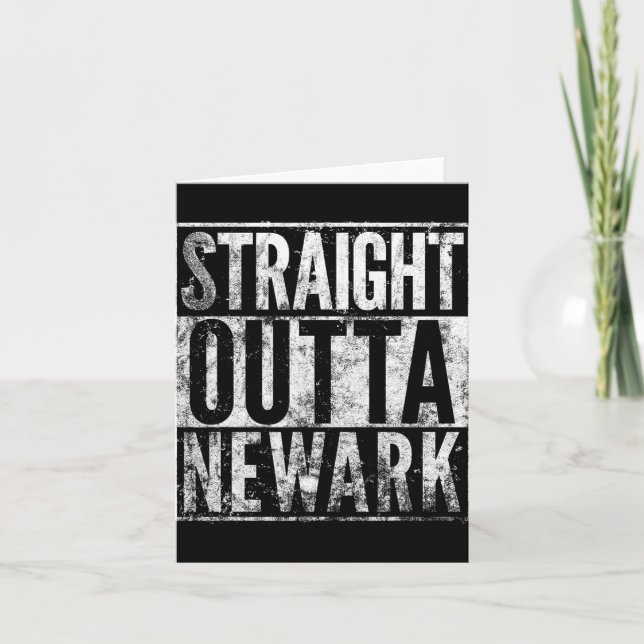 Straight Outta Newark New Jersey Distressed Effect Kort (Framsida)
