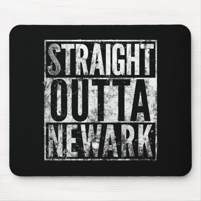 Straight Outta Newark New Jersey Distressed Effect Musmatta (Framsidan)