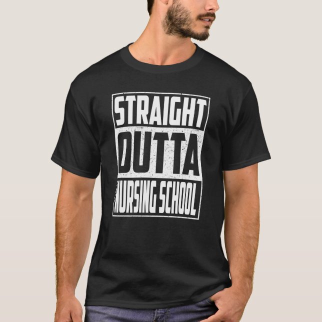 Straight Outta Nursing School Graduation Kids Girl T Shirt (Framsida)