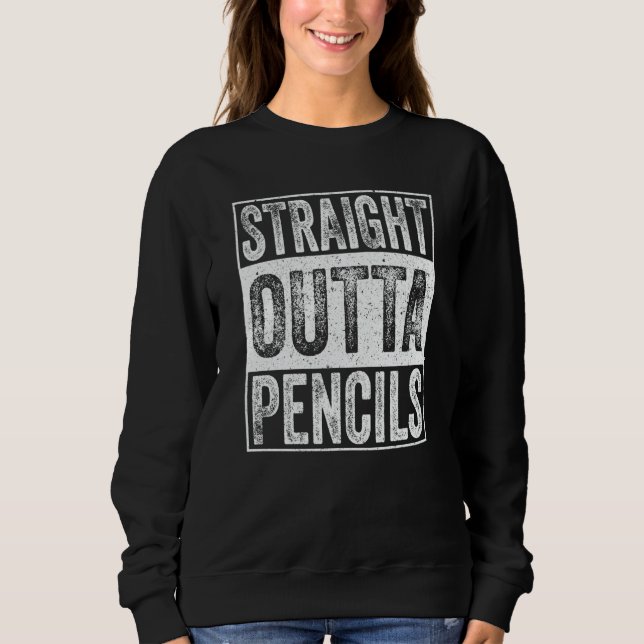 Straight Outta Pencils School  Graduation T Shirt (Framsida)