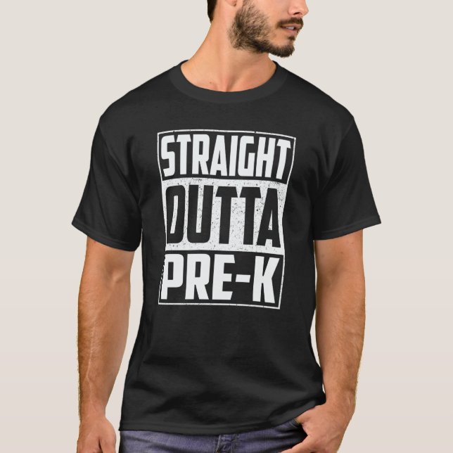 Straight Outta Pre k School Graduation Kids Girls  T Shirt (Framsida)