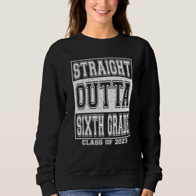Straight Outta Sixth Grade Graduation 2023 Kids Gi T Shirt (Framsida)
