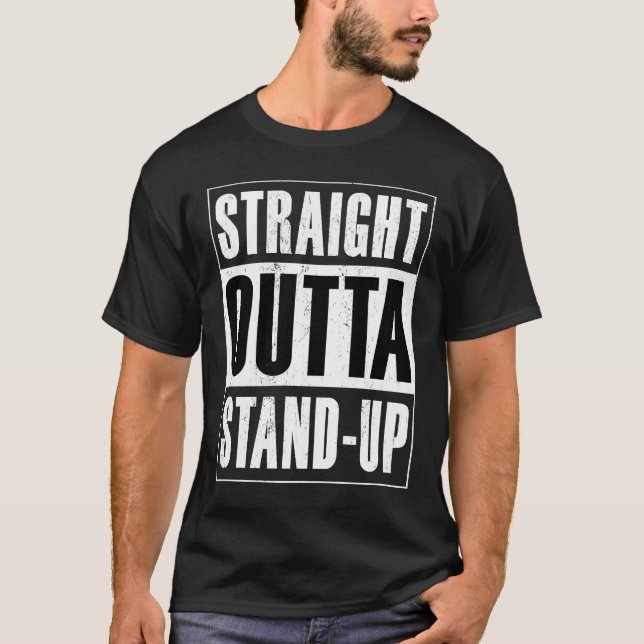 Straight Outta Stand up  Agile Scrum  Distressed T Shirt (Framsida)