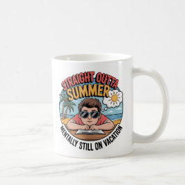 Straight Outta Summer Funny Back to School Kaffemugg