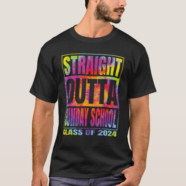 Straight Outta Sunday School Graduation 2024 Class T Shirt (Framsida)