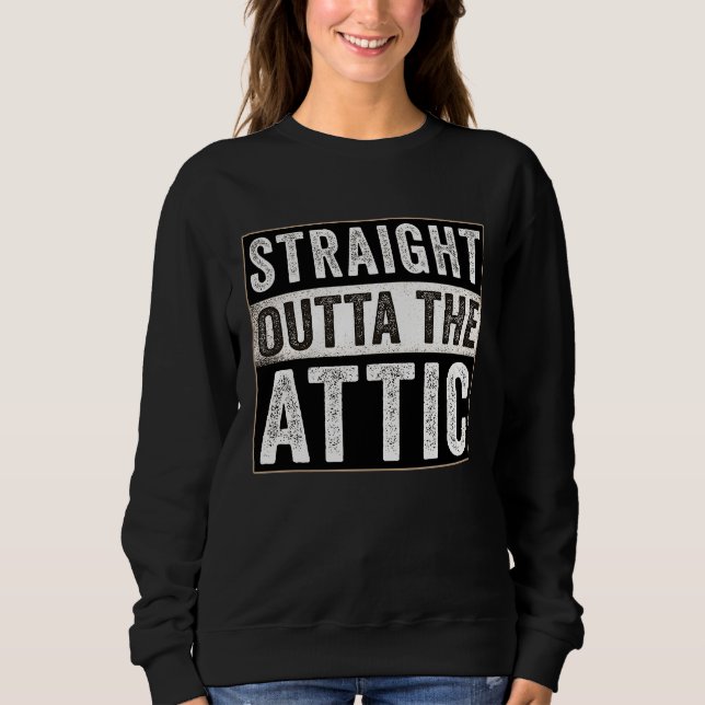 Straight Outta the Attic  WiFi HVAC Tech Installer T Shirt (Framsida)