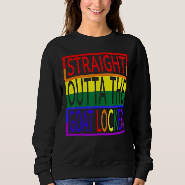 Straight Outta The Goat Locker Navy Chief Rainbow  T Shirt (Framsida)