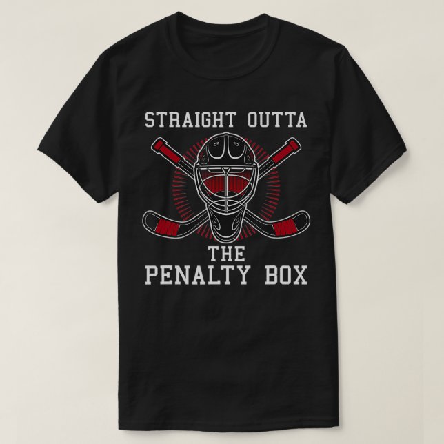Straight Outta The Penalty Bo Funny Goalie Ice Hoc T Shirt (Design framsida)