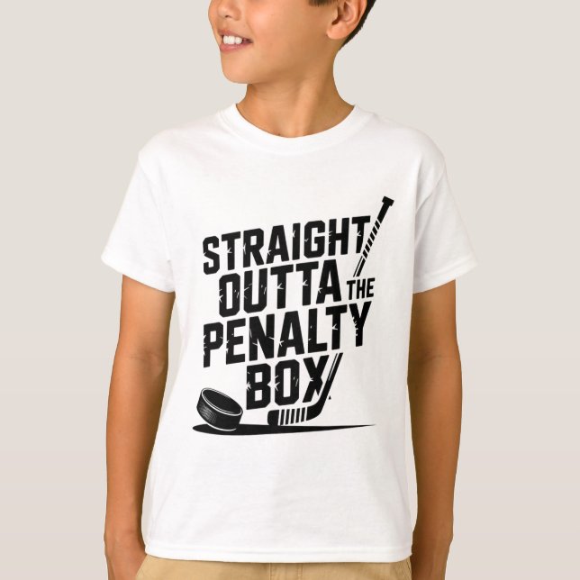 Straight Outta The Penalty Box Funny Humor Hockey  T Shirt (Framsida)
